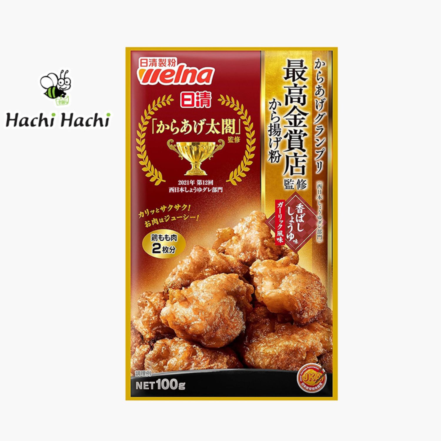 Bột chiên gà giòn Karaage Nisshin vị nước tương tỏi 100g - Hachi Hachi Japan Shop