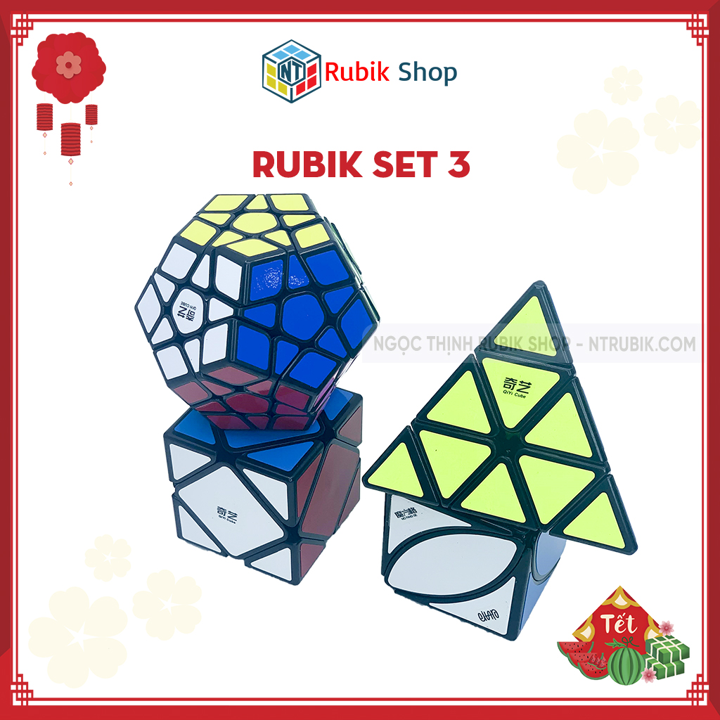 Set 3 /Combo 4 Rubik (Qiming A-Pyraminx,Qicheng A-Skewb,Qiheng-Megaminx,Ivy cube) - QiYi Gift Box