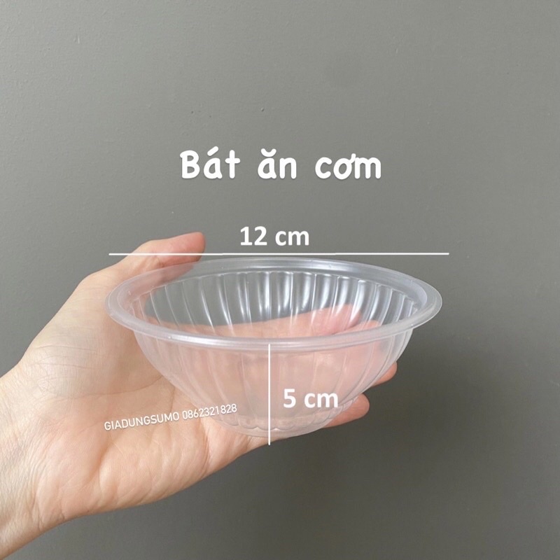 Lốc 50 bát chén nhựa trong dùng một lần đủ 3 kích cỡ