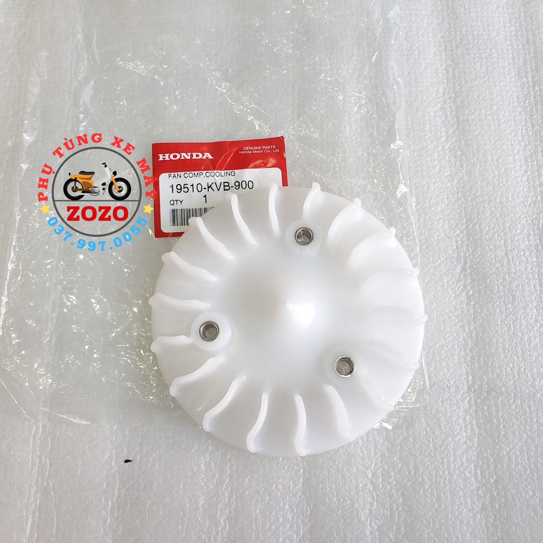 Cánh quạt gió tản nhiệt air blade 110 zin honda - 19510-kvb-900