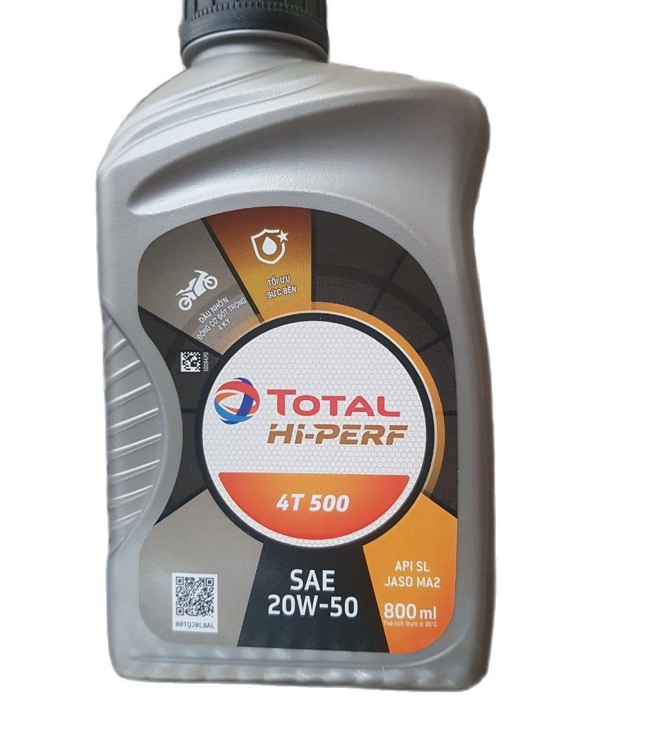Nhớt xe máy total hi perf 4t 500 20w50 chai 800ml/1l, nhớt total 4t 500 20w50 chai 800ml cho xe số