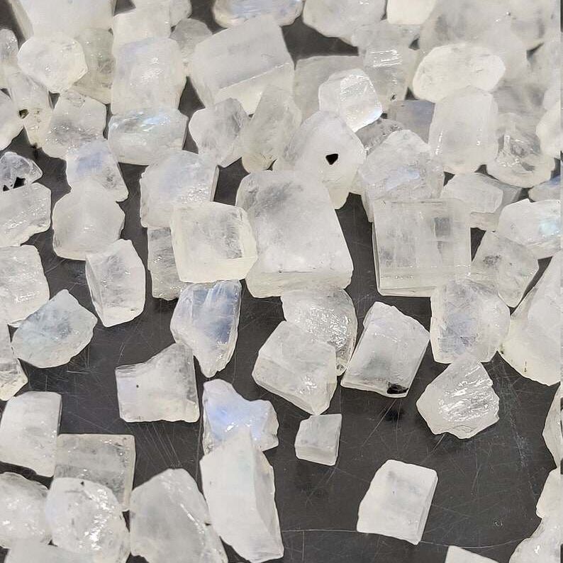 Natural Rainbow Moonstone Raw White Rainbow Moonstone Rough Raw Crystal