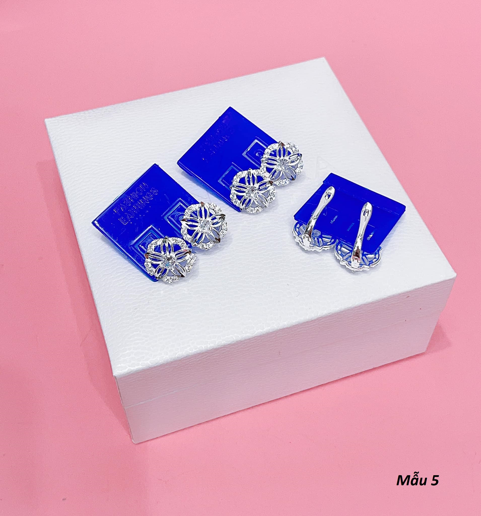 Bông tai bạc thời trang khoá bật chất liệu bạc s925 MS067