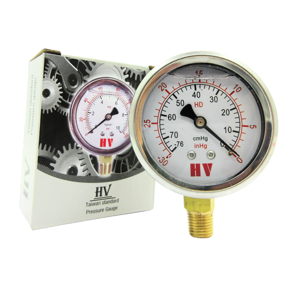 Đồng hồ đo áp suất nước, hơi, khí nén có dầu mặt 63