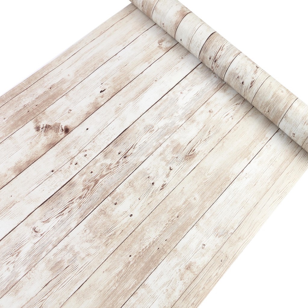 Cuộn 5M x 45cm rộng decal giấy dán tường (có sẵn keo) SỌC VÁN MÀU CÀ PHÊ