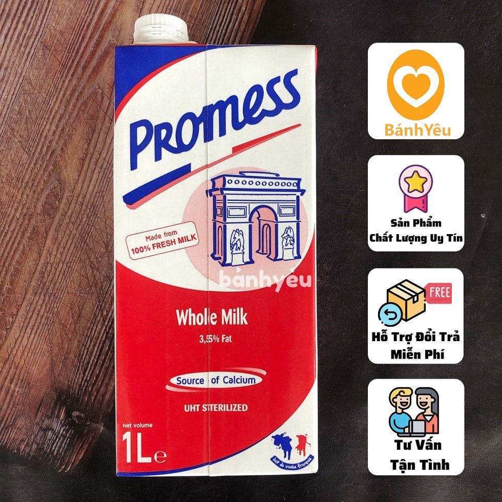 Sữa tươi nguyên kem Pháp PROMESS 1L