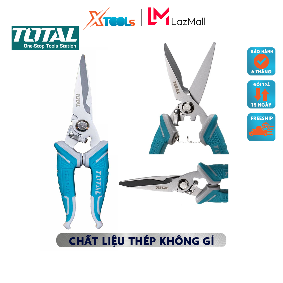 Electrician scissors total THT118871 | mini scissors electrician size 200mm material Stainless steel blade scissors toothed cutting, clamp, plucking the kinds of cables, electrical wire, wire metal