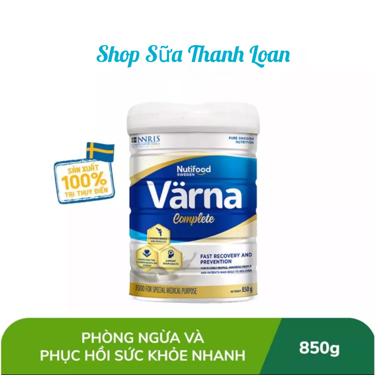 (Tích Điểm) COMBO 2 LON Sữa Bột Nutifood Varna Complete 850g.
