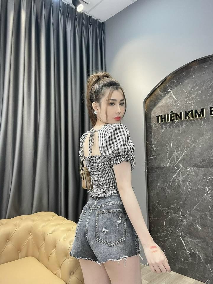 [ Áo Kiểu ] Áo caro croptop ( kèm mút ngực)