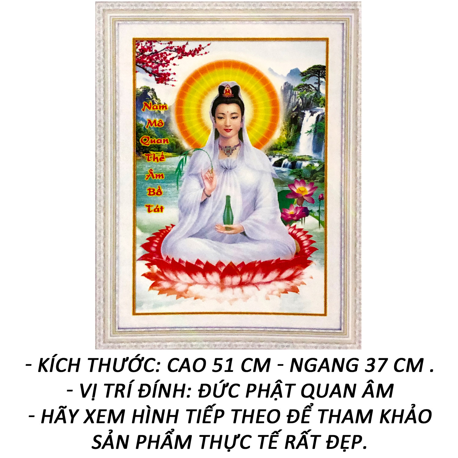 Tranh đính đá 5D - Quan Thế Âm Bồ Tát 138  (TỰ ĐÍNH ĐÁ)