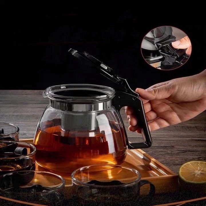 Bộ ấm trà thủy tinh, ấm trà và 4 ly