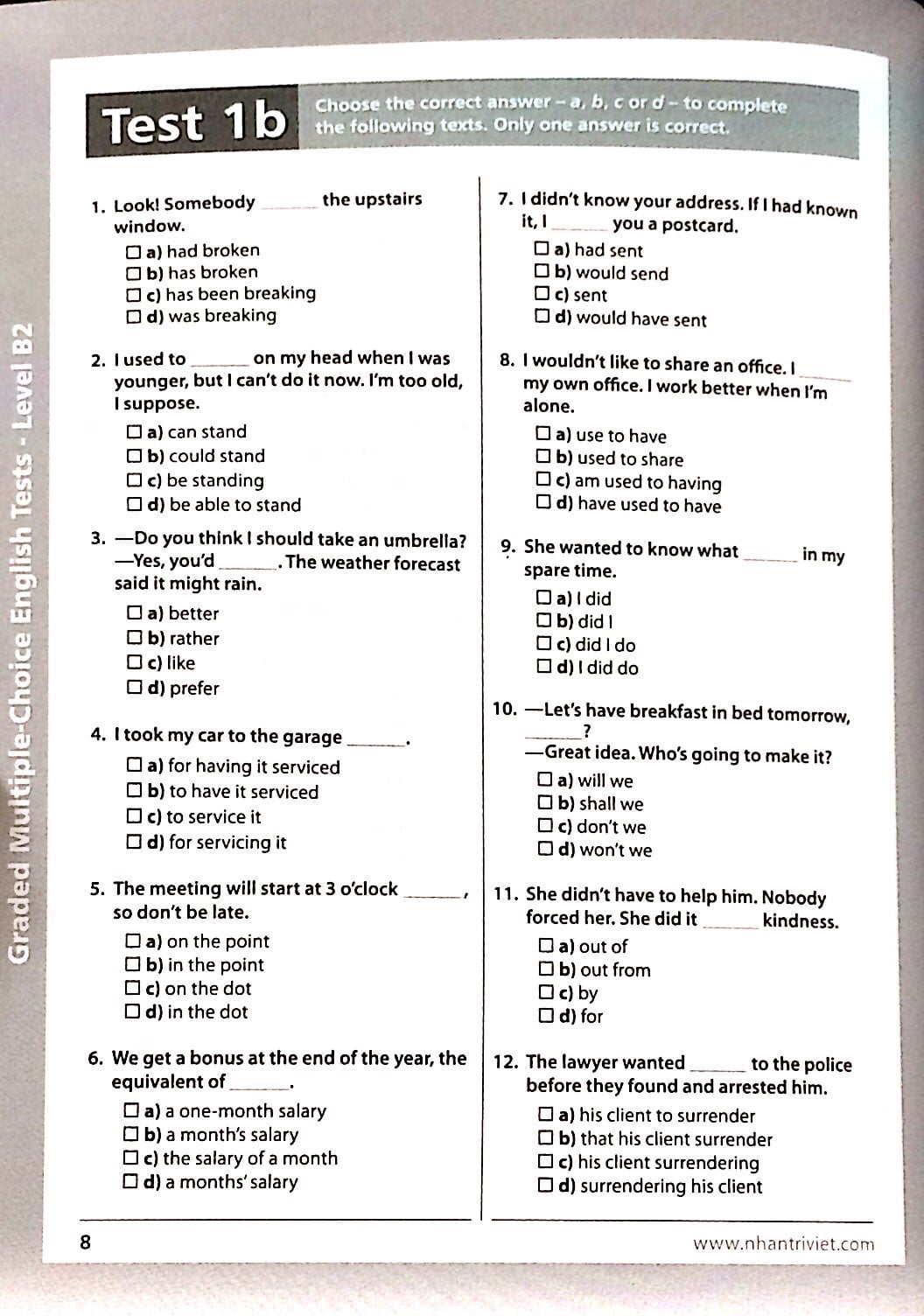 Fahasa - Graded Multiple - Choice English Test Level B2 (Không CD)