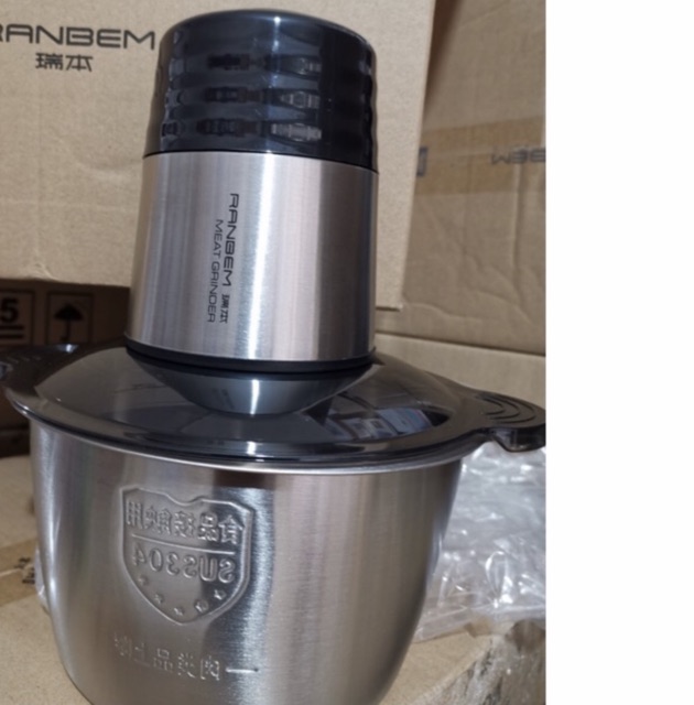 MÁY XAY THỊT RANBEM 224. CỐI INOX SIÊU BỀN. 300W