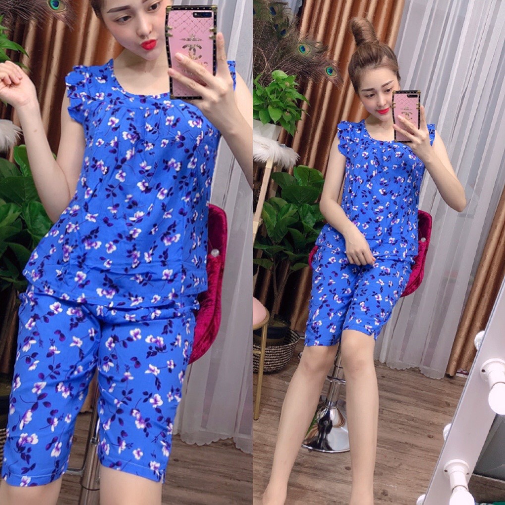 Đồ bộ lanh , bộ mặc nhà , quần lửng tay cánh tiên, họa tiết hoa nhí [CÓ SIZE] giao hoa ngẫu nhiên- TL12