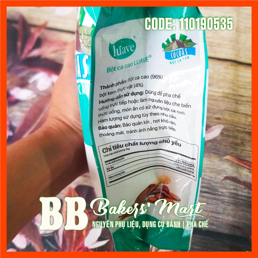 Bột Cacao ĐẮNG NGUYÊN CHẤT LUAVE - Gói 500gr