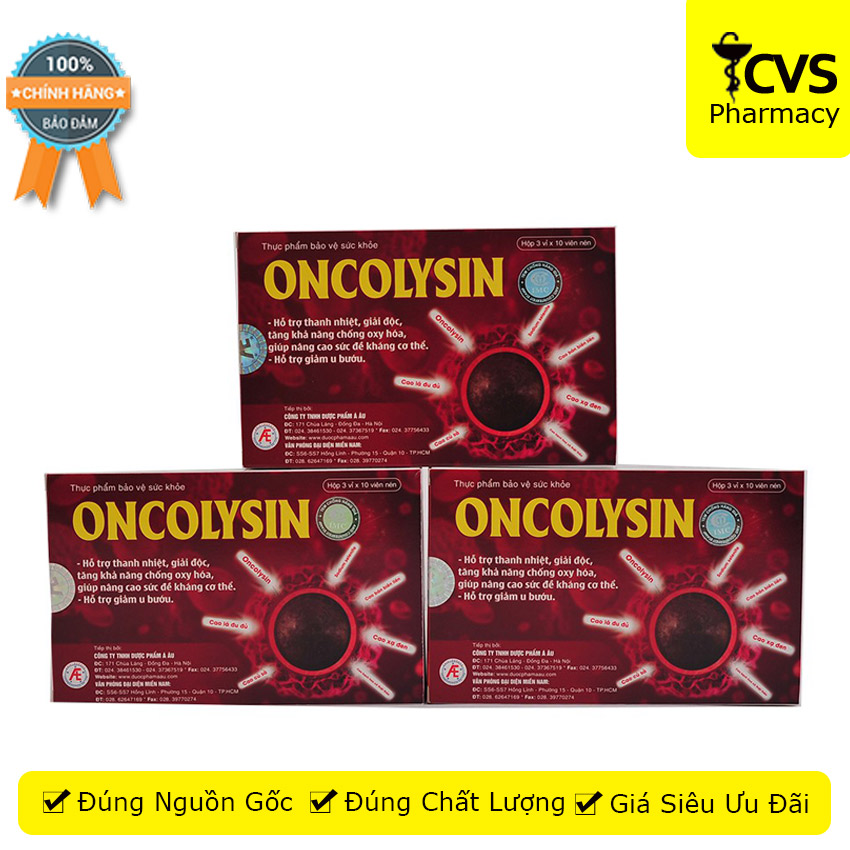 Viên uống oncolysin - giúp tăng sức đề kháng hỗ trợ giảm u bướu - hộp 30 viên