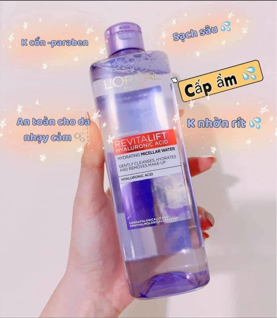 Nước Tẩy trang Loreal 400ml chai tím