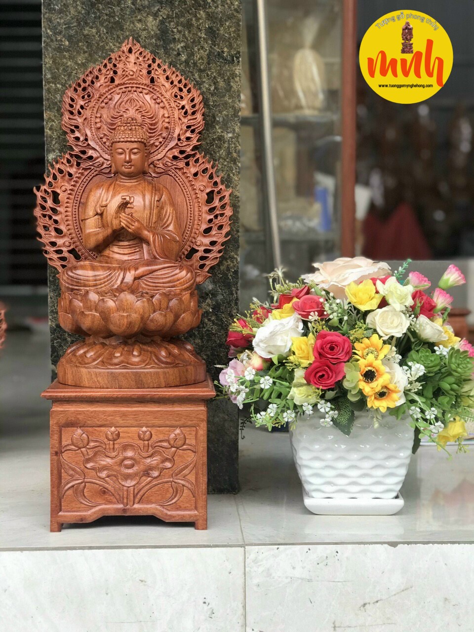 Bộ Tượng Gỗ Điêu Khắc Thất Phật Dược Sư