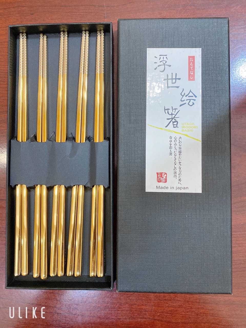 Hộp 5 đôi đũa inox 304 đặc ruột cao cấp