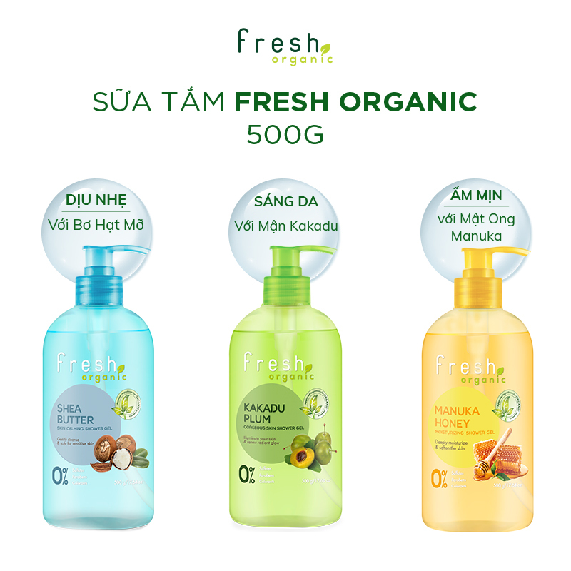 Gel Tắm Fresh Organic Kakadu Plum 500g - Sáng Da