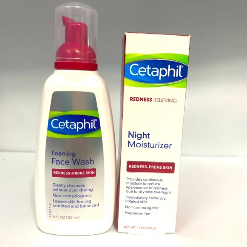 Combo dưỡng ẩm da ban đêm Cetaphil Redness Prone Skin cho da mẫn đỏ tổn thương nhập khẩu