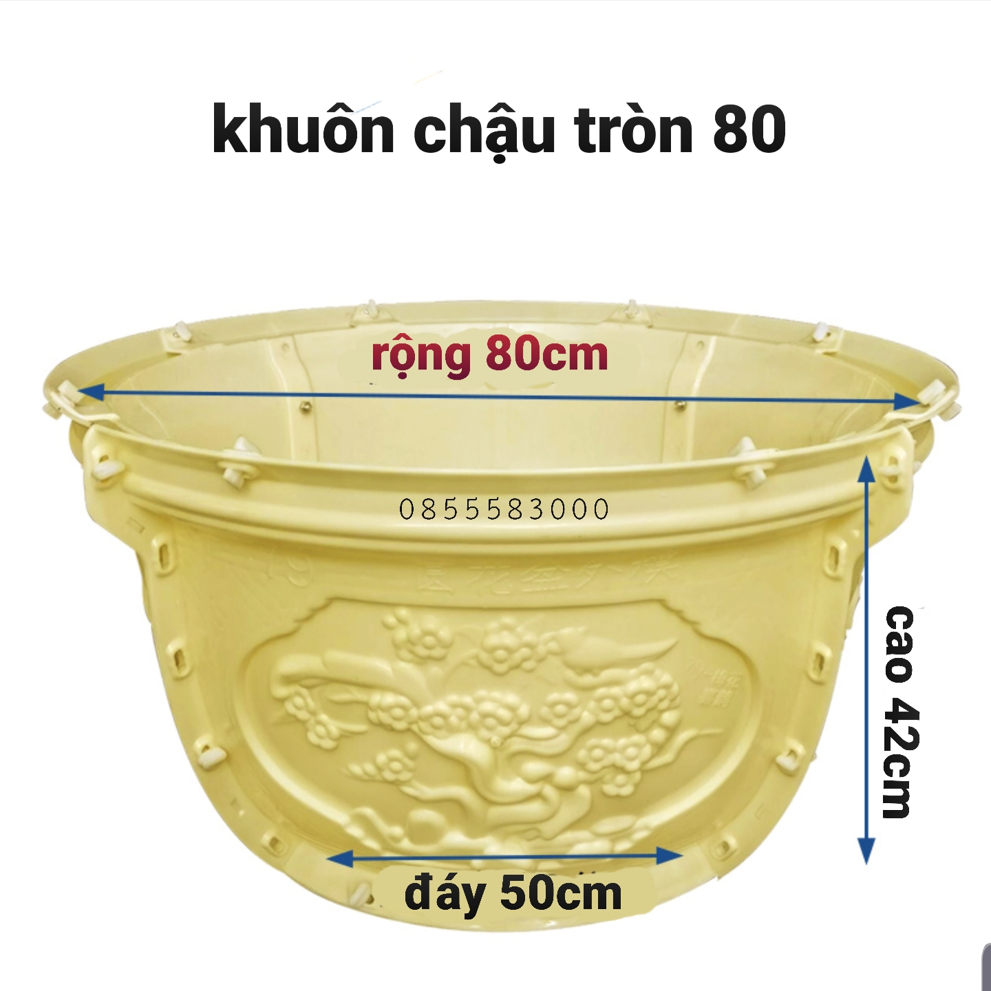 khuôn đúc chậu cảnh tròn 80 [khuôn ABS có lòng trong]