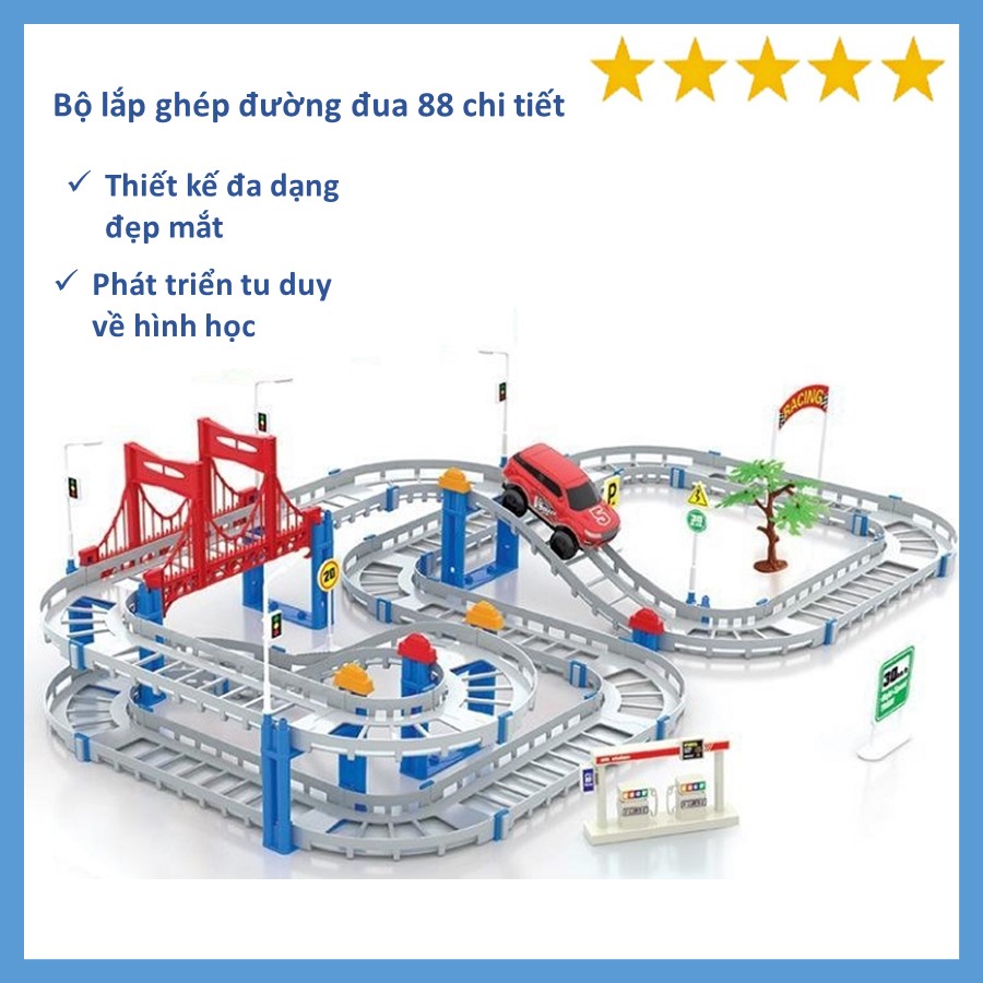 Bộ lắp ráp đường đua ô tô 88 chi tiết