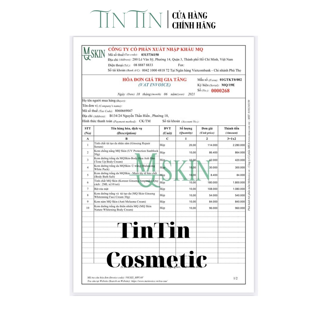 Serum thay da nhân sâm MQ Skin