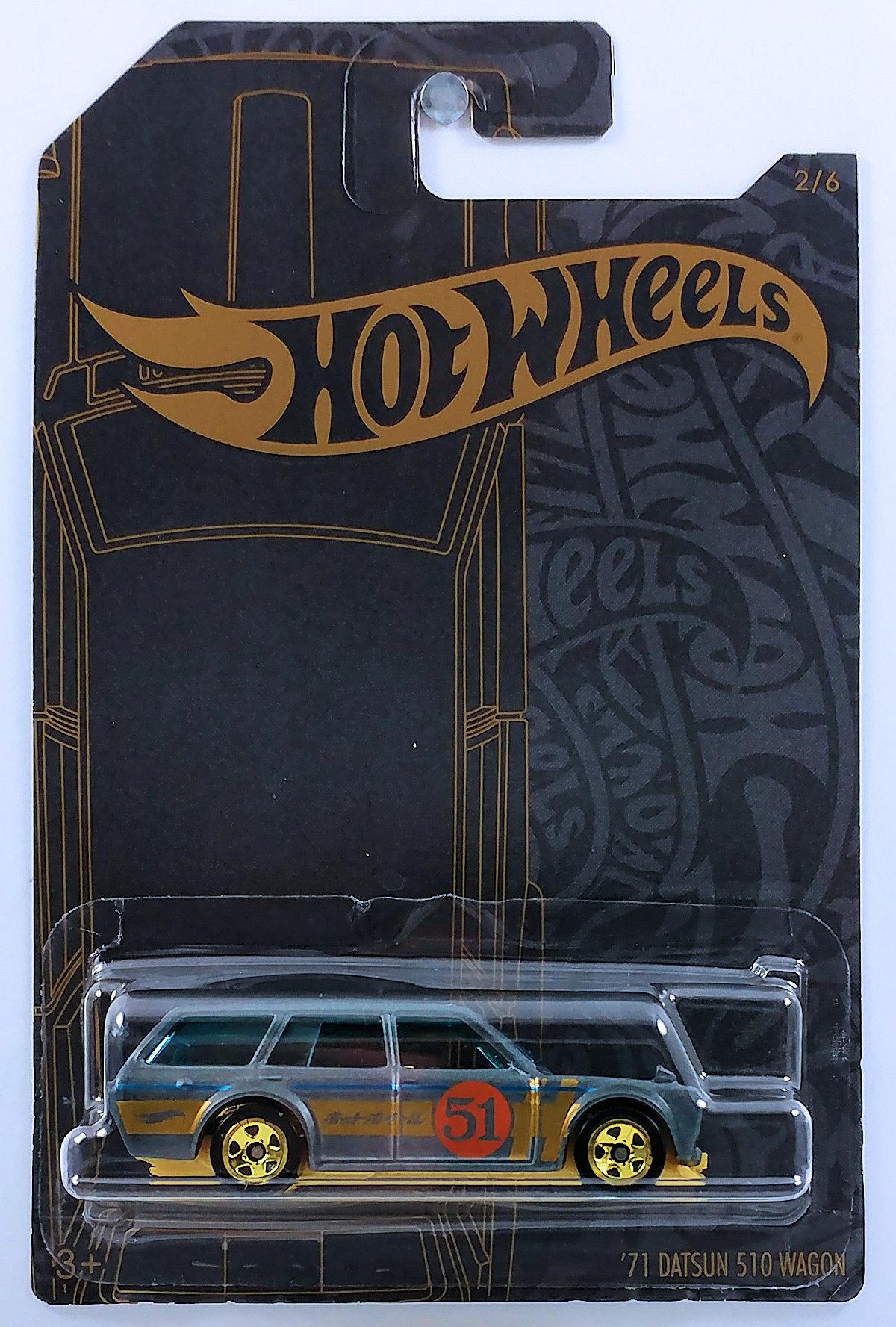 Xe ô tô mô hình tỉ lệ 1:64 hot wheels 51st anniversary favorites ‘71 datsun 510 wagon
