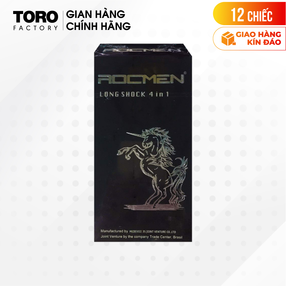 Bao cao su rocmen long shock kéo dài thời gian - hộp 12 cái | toro factory