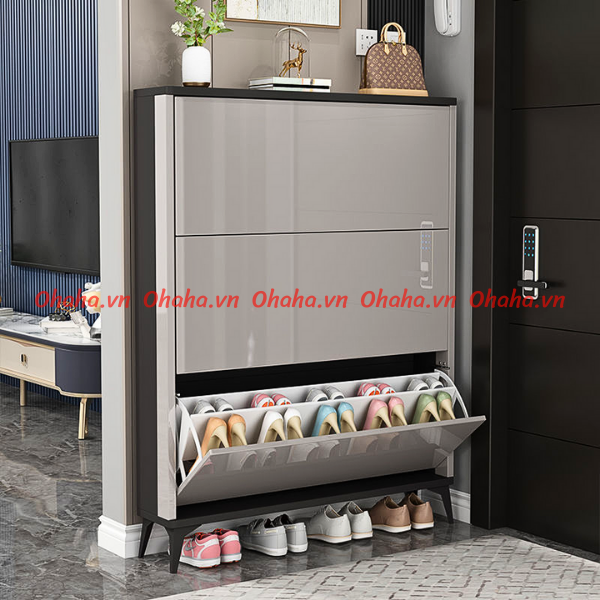 [ Freeship HCM] [ Kèm ảnh thực tế ] Tủ giày thông minh siêu mỏng cao cấp Ohaha - TGCC015