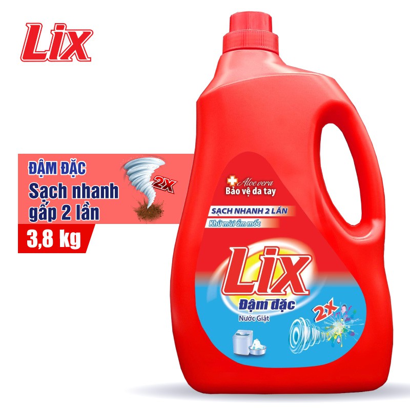 [HCM]Nước giặt Lix đậm đặc chai 3.8kg