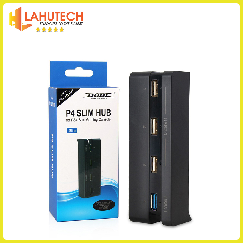 Hub 4 cổng usb (3 x USB 2.0, 1 x USB 3.0) Slim PS4 Dobe - Lahutech