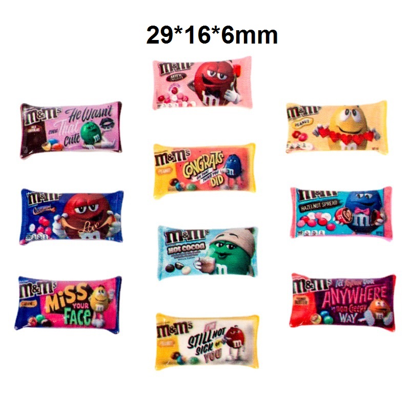 Mô hình gói kẹo socola M&M trang trí nhà búp bê