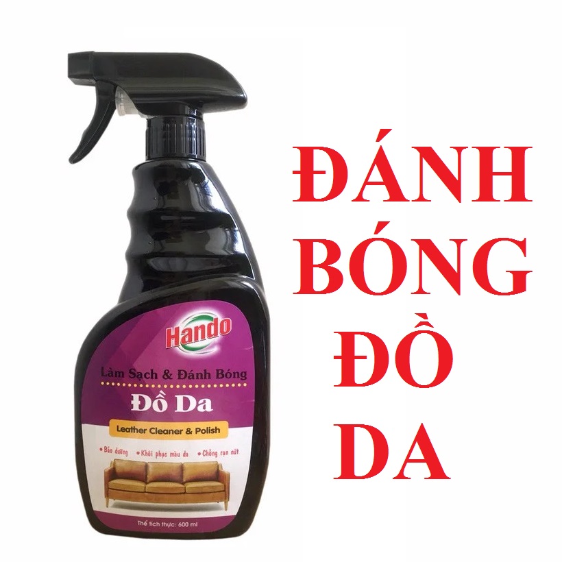 [HCM][SẠCH & BÓNG ĐỒ DA] Chai xịt làm sạch và đánh bóng đồ da Hando 600ml BHO09