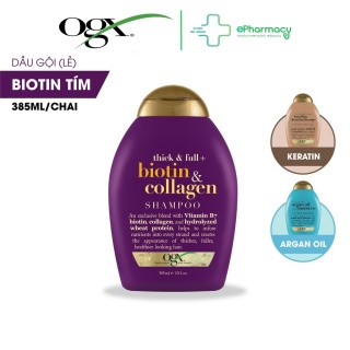 Dầu Gội Đầu OGX Biotin & Collagen Keratin Argan Oil giúp tóc dày chắc khỏe thumbnail