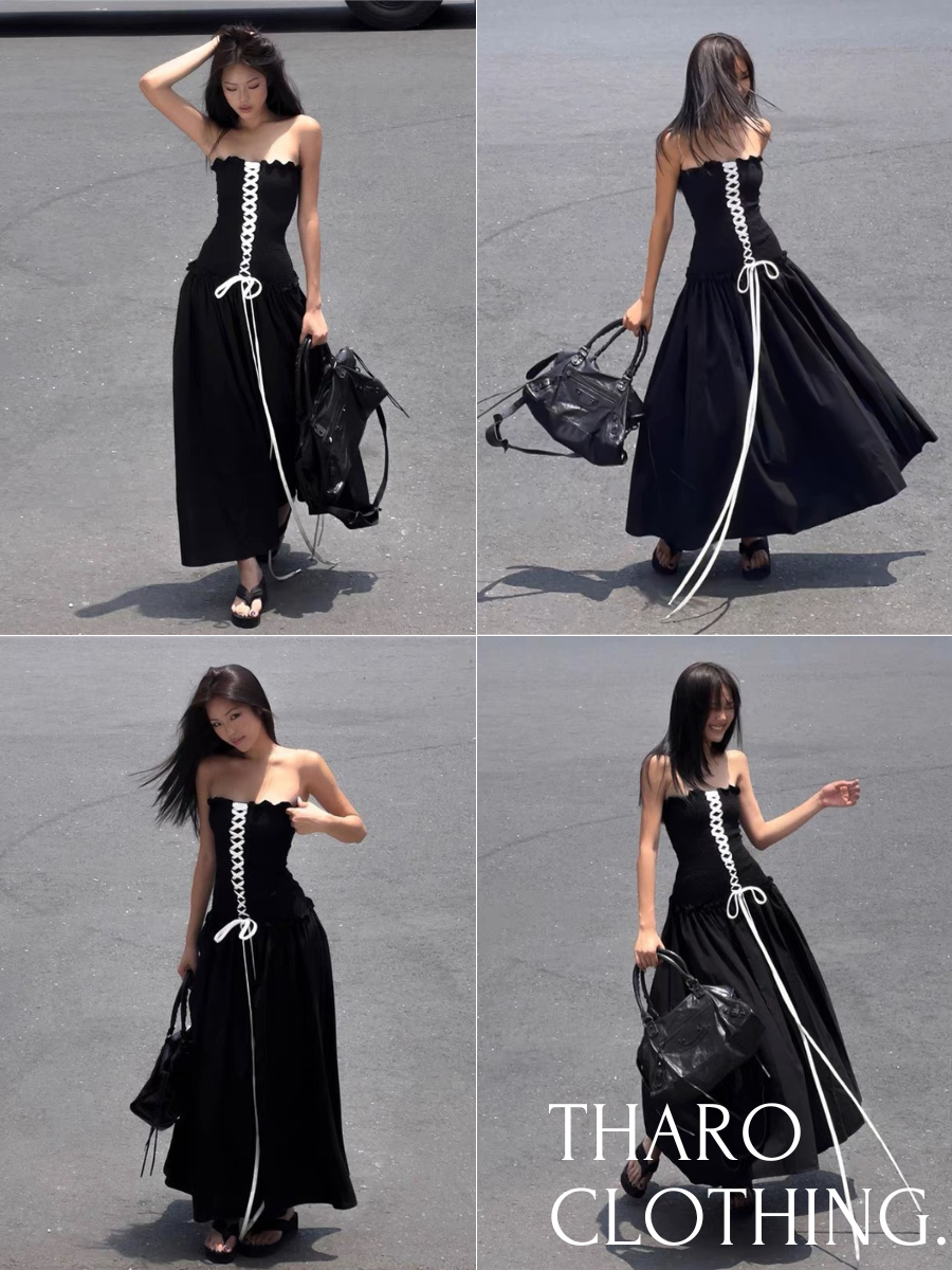 Đầm Nữ Maxi Cúp Ngực Đan Dây - Tharo Clothing [DAM00048]