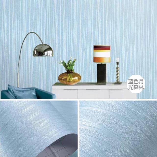 Cuộn giấy dán tường 10m giá rẻ sợi chỉ các màu khổ 45cm keo sẵn dán 4.5 mét vuông