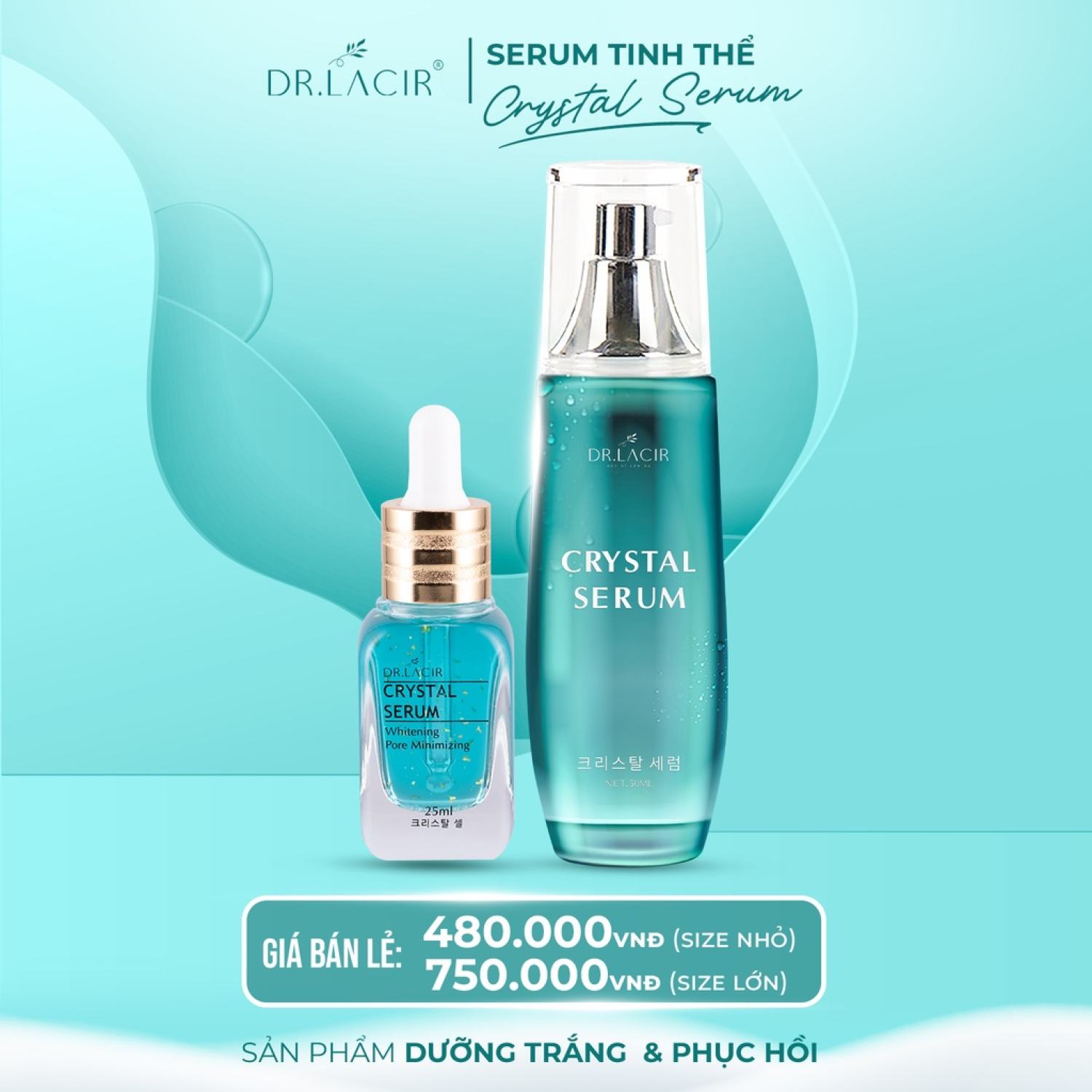 Serum Tinh Thể Vàng 24K Dr.lacir Drlacir,Chai 25ml,Dưỡng da từ bên trong,dưỡng trắng da,tăng sinh collagen,làm giảm nếp nhan