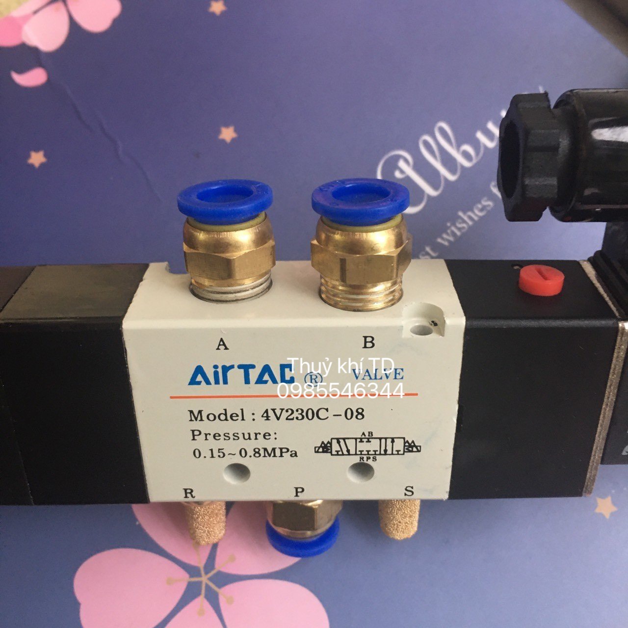 4V230C-08 Van điện từ khí nén 5/3 4V230C (Airtac) Ren 13mm