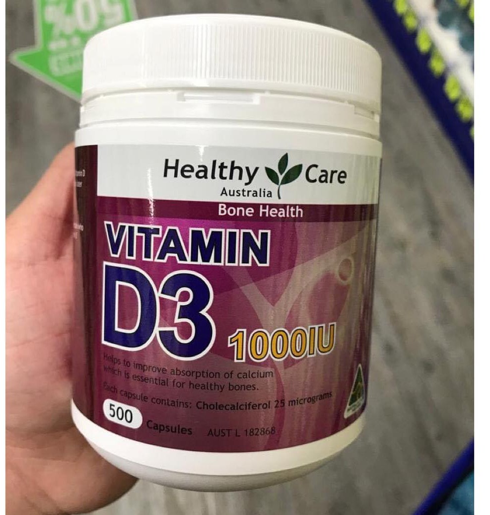 Vitamin D3 1000IU Healthy Care Chống Loãng Xương