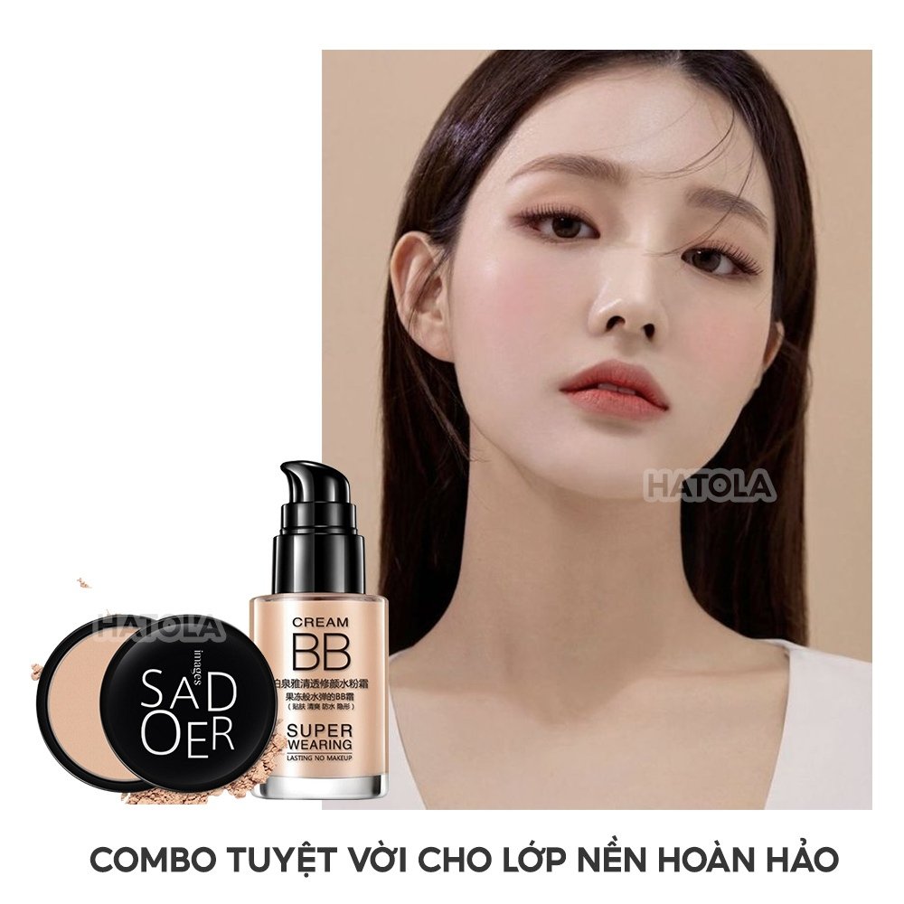 Bộ trang điểm makeup kem nền che khuyết điểm và phấn phủ kiềm dầu lameila HATOLA