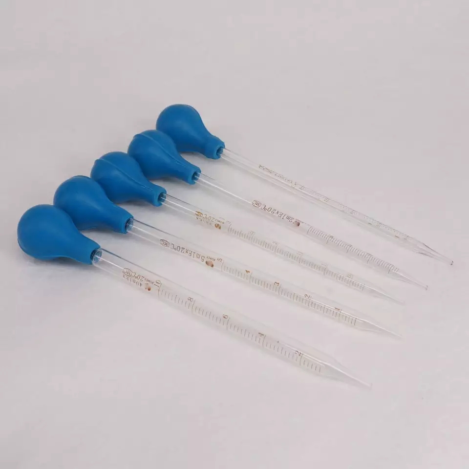 Pipet thủy tinh từ 1ml - 10ml dài 20cm có quả bóp - ống hút dung dịch có chia vạch