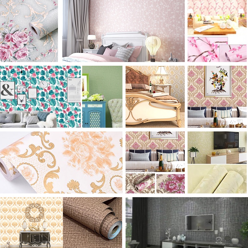 10m Giấy Dán Tường Trang Trí, Decal Dán Tường Hoa Văn 3D (có sẵn keo)