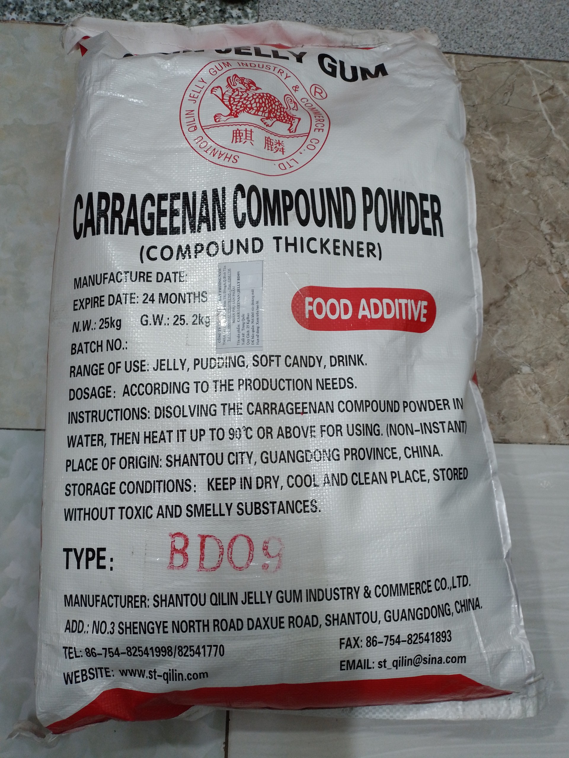 Bột rau câu - JELLY POWDER_Bao 25Kg