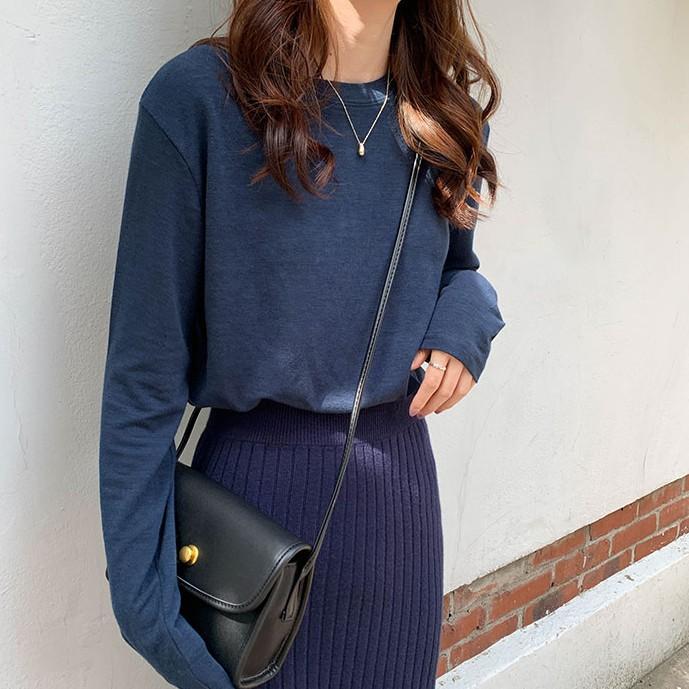 [HCM]Áo Thun Nữ Tay Dài Trơn Basic Màu Chuẩn Modern Style