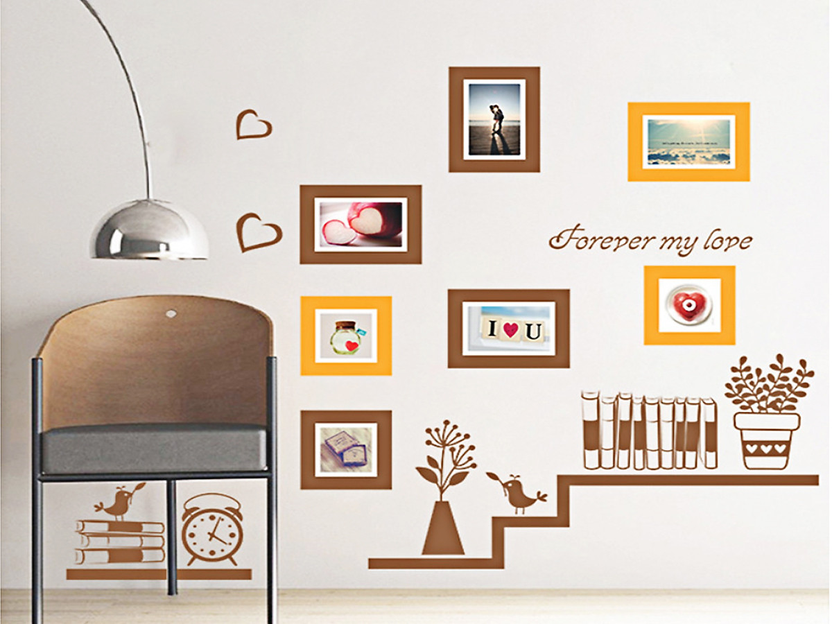 DECAL DÁN TƯỜNG KHUNG ẢNH PHOTO NÂU