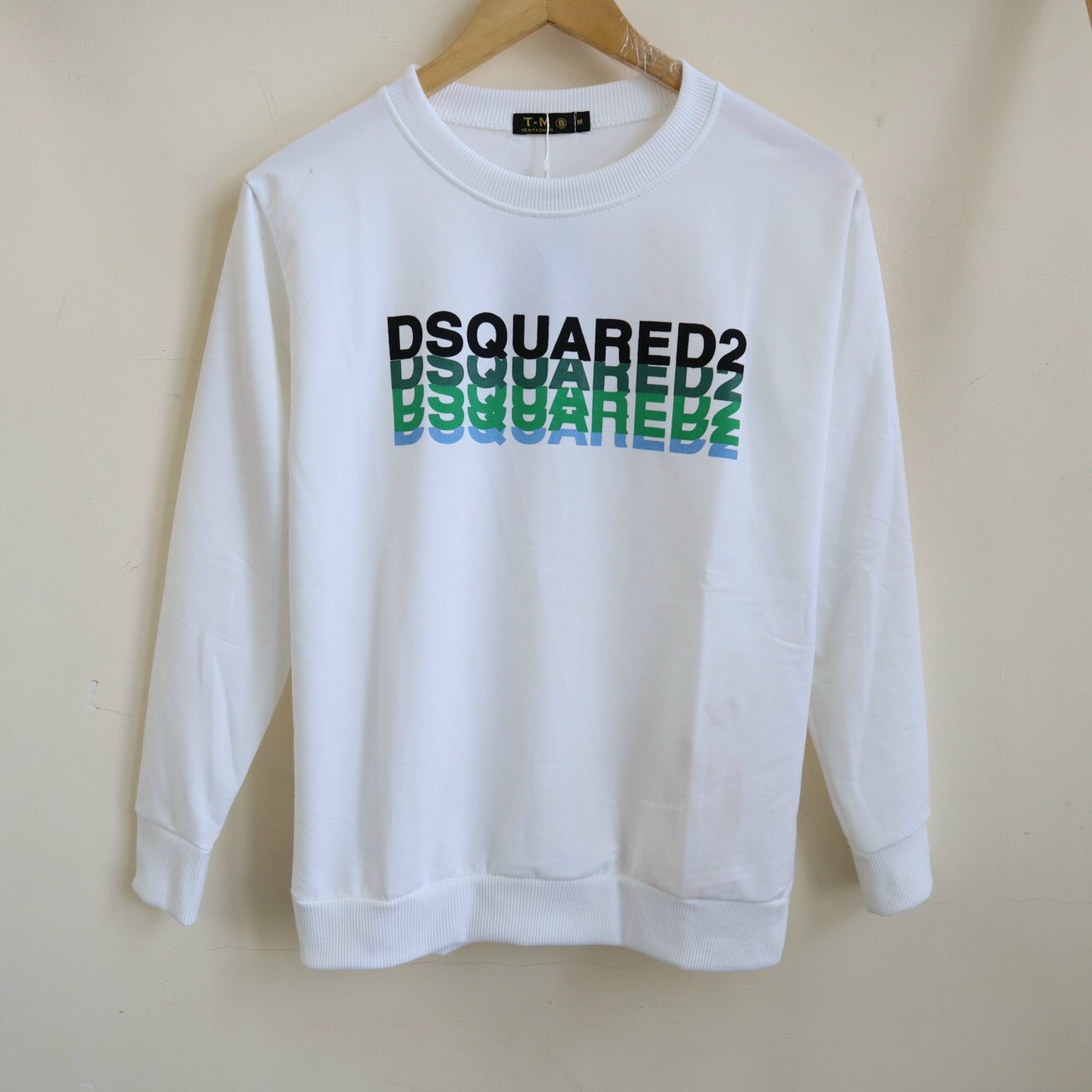 Áo thun nỉ nam nữ cổ tròn tay dài lót bông họa tiết chữ cực đẹp cực ấm áp