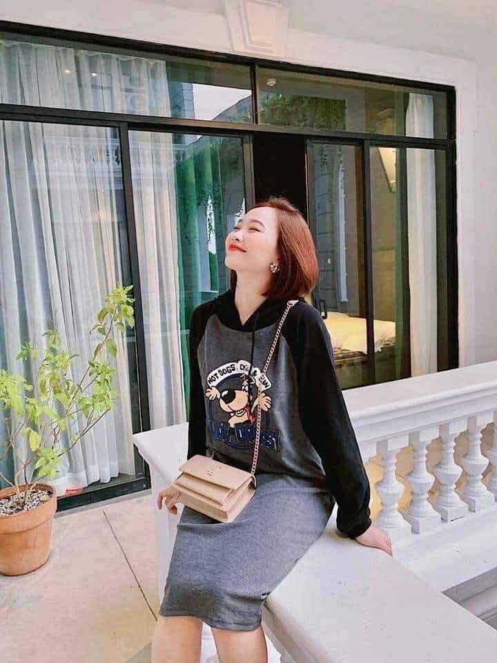 Áo hoodie form rộng in chữ 47142-639343 - Chibell