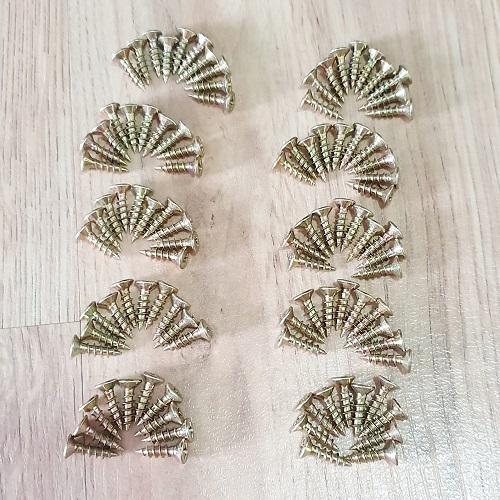 100 con vít bắt gỗ vàng đầu bằng ren thưa kích thước 4x15mm